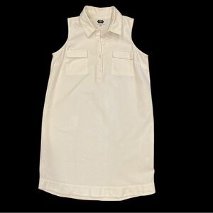 Mud Pie M Off-White Sleeveless Shirt Dress Cotton Utility